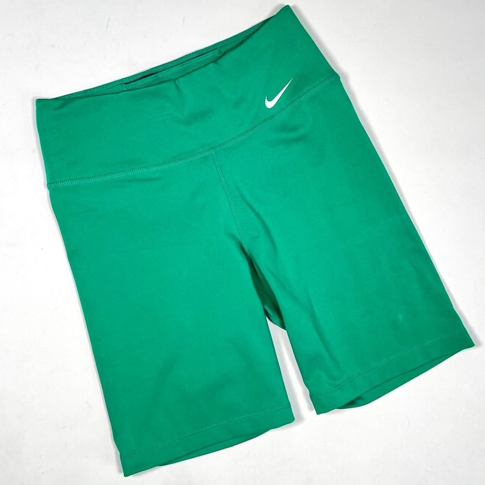 Women's Nike Green White Swoosh Dri-FIT Athletic Shorts Size XS